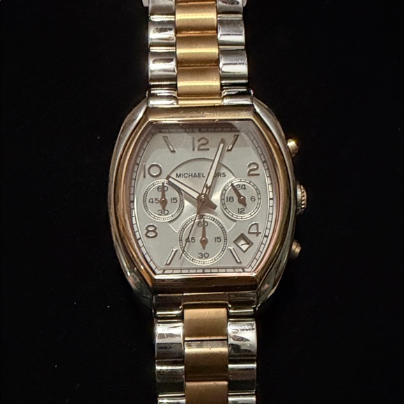 Michael Kors Silver and Gold Chronograph Watch
